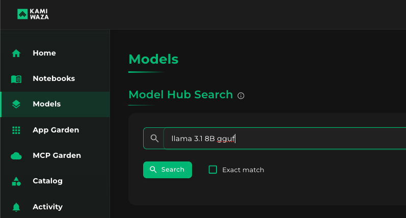 Model search bar