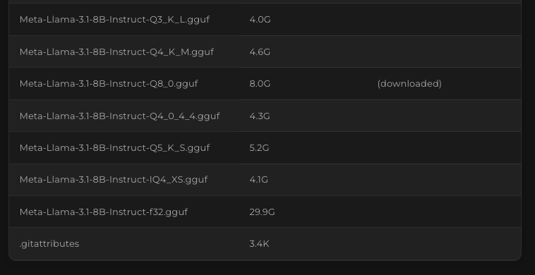Model details - Q8_0 found